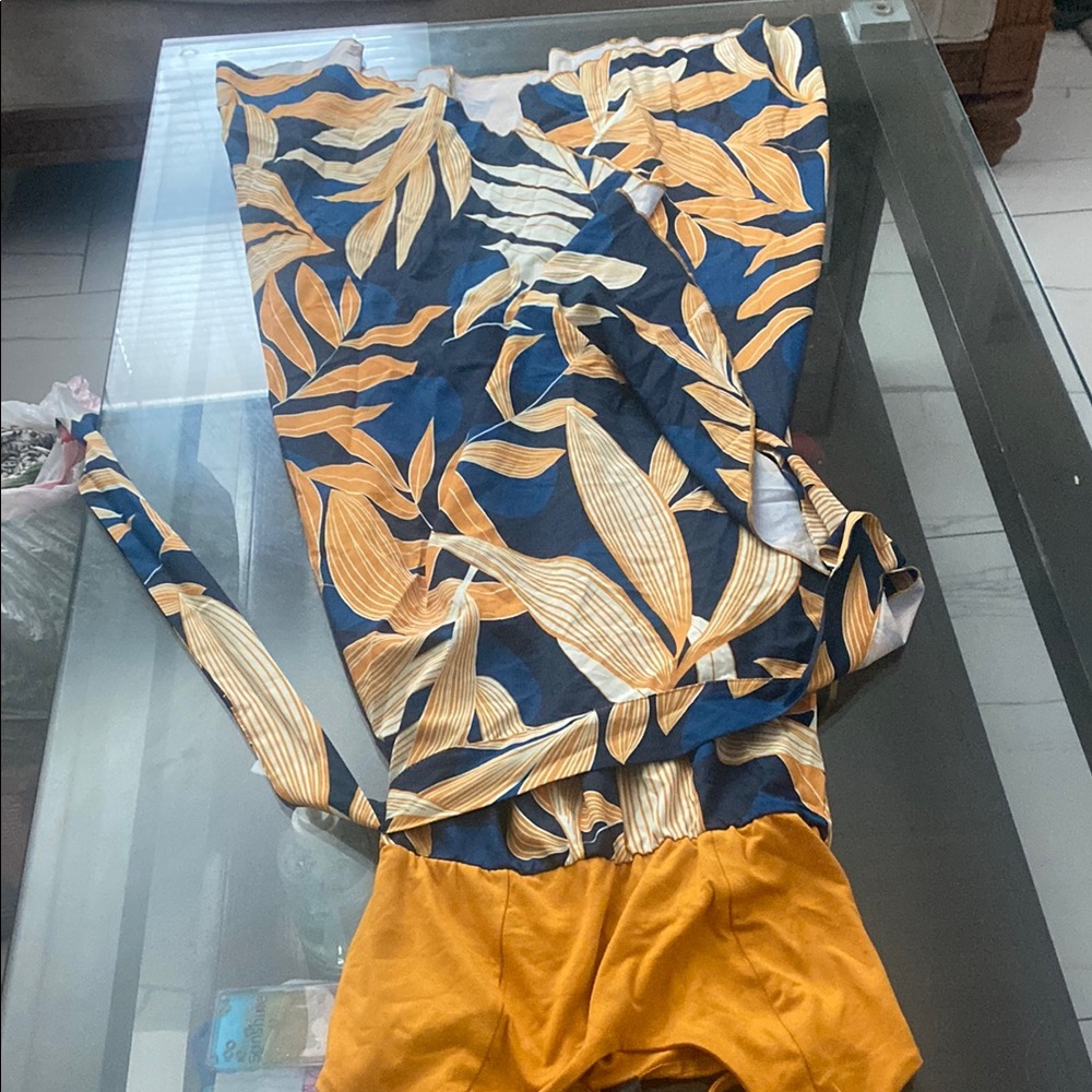 Tropical Leaf Print Dress